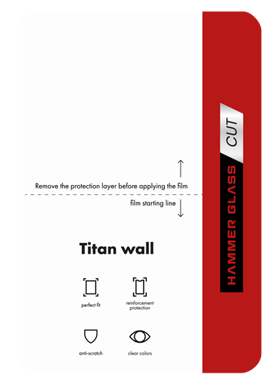 Folia Hammer Glass Titan Wall Clear
