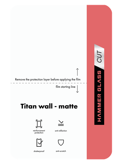Folia Hammer Glass Titan Wall Matte